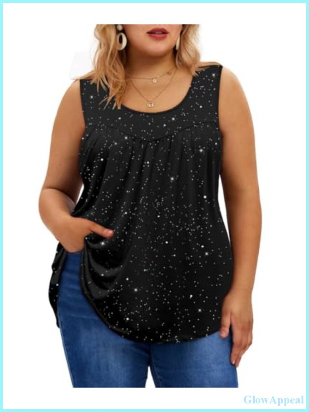 Plus Size Floral Sleeveless Tank Top Flowy Tunic Blouse Women Summer Casual